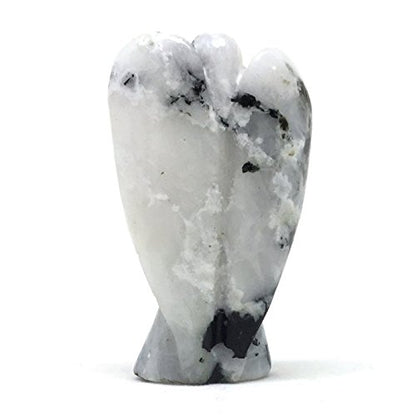Nelson Creations 2 Inch White Rainbow Moonstone Guardian Angel Figurine - color: White Rainbow Moonstone