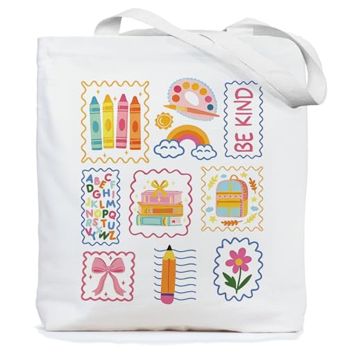 Chicimln Teacher Appreciation Gifts Tote Bag, Kindergarten Preschool Teacher Gifts Canvas Tote Bags - color: Teacher Gift 02