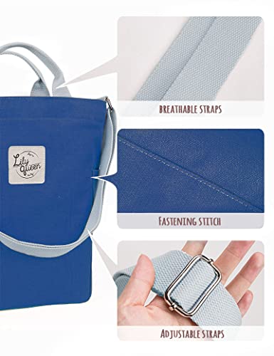 Lily queen Women Canvas Tote Handbags Casual Shoulder Work Bag Crossbody - color: Royal Blue