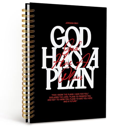 CFFJLHN GOD Has a Plan Christian Notebook, Journal for Bible Study, Christian Gift For Women, God Says I Am Prayer Journal, Scripture Hardcover Spiral Notebook 5.5x8.3 in - color: 10