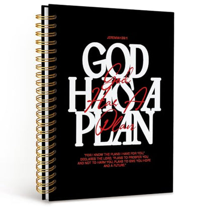 CFFJLHN GOD Has a Plan Christian Notebook, Journal for Bible Study, Christian Gift For Women, God Says I Am Prayer Journal, Scripture Hardcover Spiral Notebook 5.5x8.3 in - color: 10