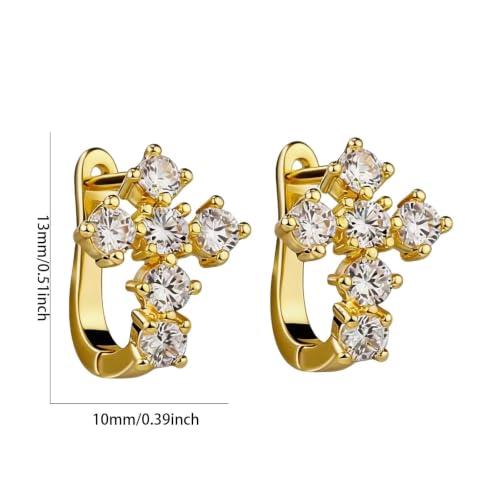 Gold Hoop Earrings for Women Men,Dangle Drop Cross Earrings,Hypoallergenic Huggie Hoop Earrings with Cubic Zirconia CZ Diamond,Trendy Dainty Christian Easter Christmas Jewelry Gift