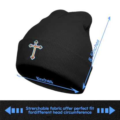 Funny Embroidered Beanie Hats for Men Women, Winter Graphic Knit Hat, Stuff Accessories Gifts