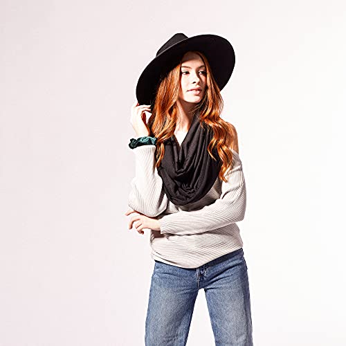 Hadley Wren Women's Classic Solid Soft Lightweight Everyday Infinity Scarf - color: Black