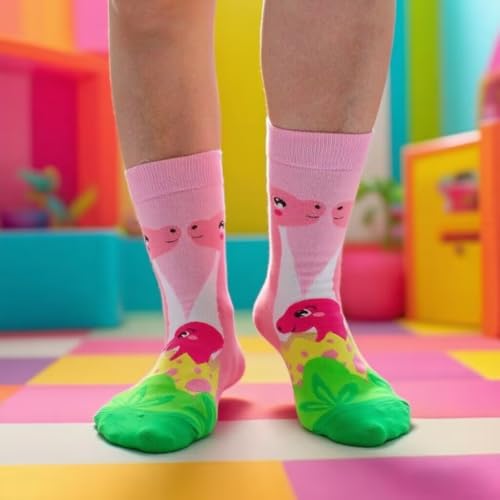 Womens Animal Socks Size 9-11, Cute Funny Fun Crazy Novelty Colorful Calf Girls Crew Socks - color: Ns-03