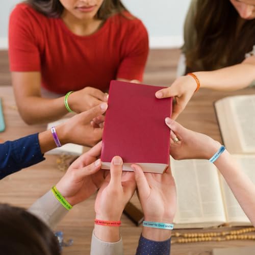 Estune 120 Pcs Bible Verse Bracelets Christian Wristbands, Gradient Color - color: Gradient Color