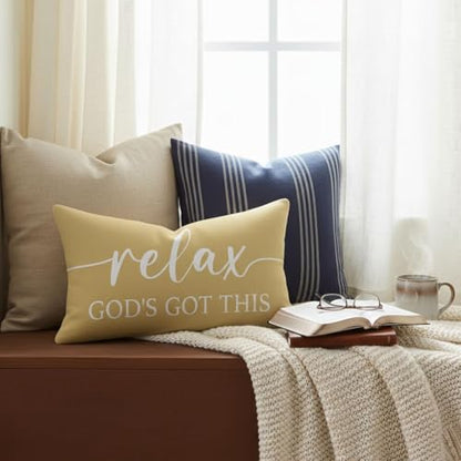 Decorative Throw Pillow Covers 12x20 Inch Set of 2 – Yellow - color: Yellow