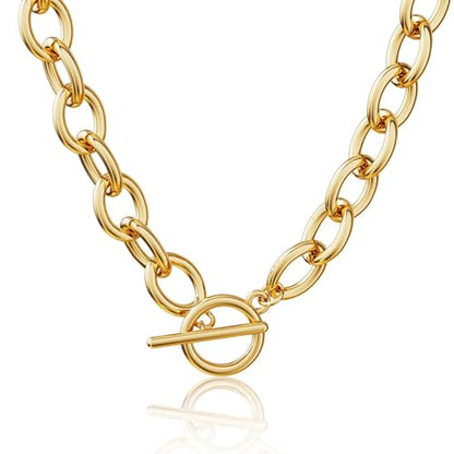 Freekiss 3-Piece Layered Toggle Necklace for Women - color: Toggle Style1 Gold