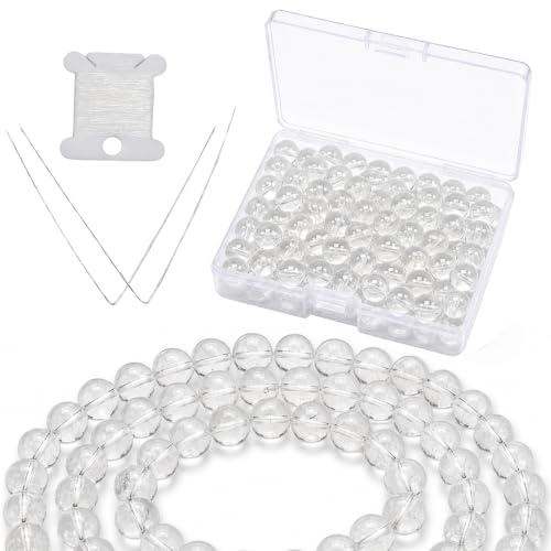 Cherry Tree Collection 100PCS 6mm Clear Quartz Matte Round Bead Craft Kit - color: clear quartz, size: 6mm
