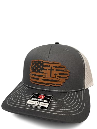 Christian Jesus Cross Hat for Men and Women – God Religious Faith Baseball Cap Trucker Snapback Hat - color: Charcoal White
