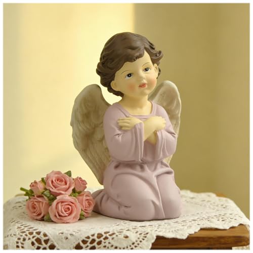 Praying Angel Figurine, 3.74 Inch Resin Guardian Angel Home Decor - style: 3.74'' Little angel cross hands kneeling