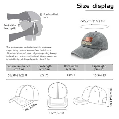 U.S. 250th Anniversary 250 Years Freedoms 1776-2026 Baseball Hats Funny - color: Pigment Gray