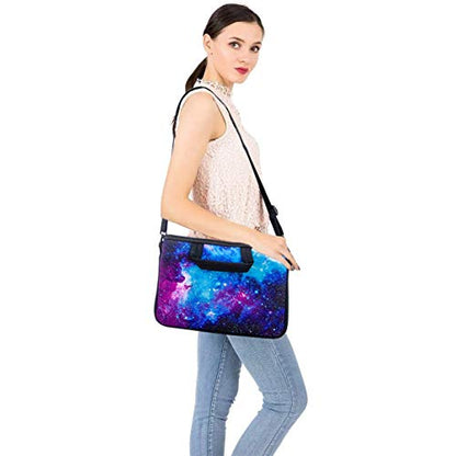 RICHEN 11 11.6 12 12.5 13 inches Case Laptop/Chromebook/Ultrabook/PC Messenger Bag Tablet Travel Case Neoprene Handle Sleeve with Shoulder (11-13.3 inch, Galaxy) - color: Galaxy, size: 11-13.3 inch