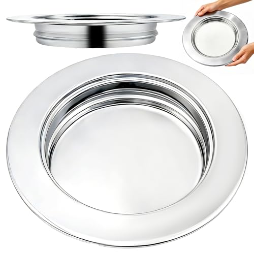 Communion Bread Tray for Churches, Round Stainless Steel Bread Plate for Wafers, Church Supplies Serving Tray for Communion and Altar Service, 1Pcs Silver Base Bread Tray - color: Silver