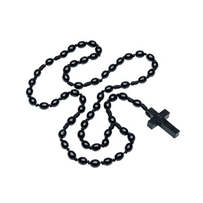 Intercession First Wood Rosary - Made in Brazil - style: Black - 6/8mm Beads