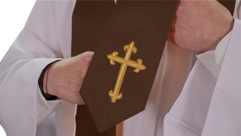 CLERKMANS Choir Stole with Crosses - color: Brown