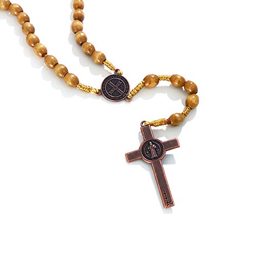 KOMI Handmade Wooden Catholic Rosaries, Rosary Beads Necklace Wood Christian Prayer Beads Catholic Christian Gift - style: Rosary#2