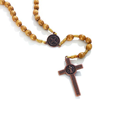 KOMI Handmade Wooden Catholic Rosaries, Rosary Beads Necklace Wood Christian Prayer Beads Catholic Christian Gift - style: Rosary#2