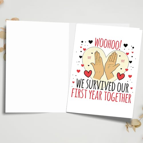 fancu Funny 1st Anniversary Card Gift for Husband Wife Couple - color: ZC-057