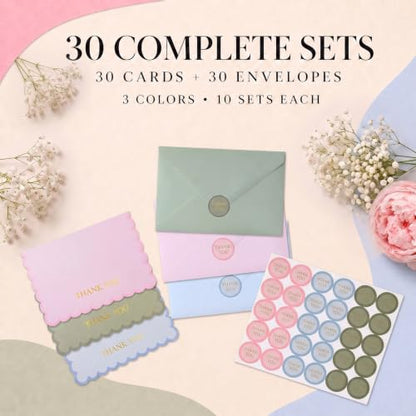 Thank You Cards Bulk with Envelopes, 30 Pack Blank Note Cards Set