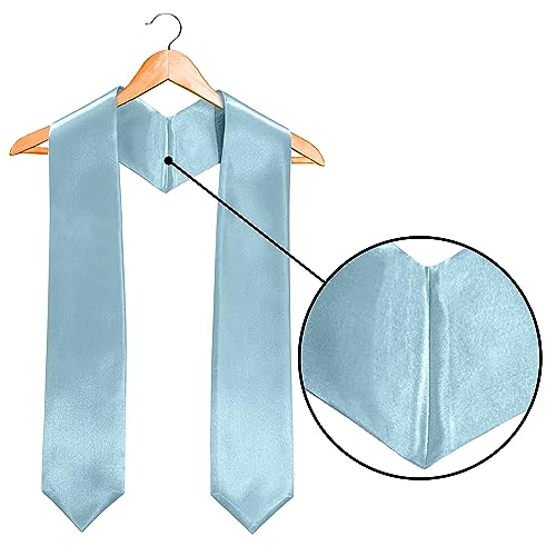 Plain Graduation Stole Sash 60 Inch Unisex Adults Solid - color: Sky Blue Stole