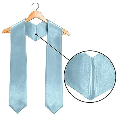 Plain Graduation Stole Sash 60 Inch Unisex Adults Solid - color: Sky Blue Stole