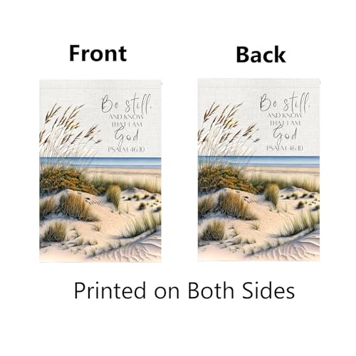 Christian Garden Flag 12x18 Inch Double Sided Be Still and Know Psalm 46:10 Scripture Bible Verse Religious Yard Flag Lawn Garden Porch Decor