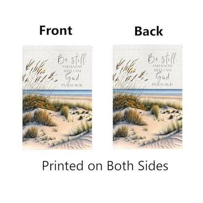 Christian Garden Flag 12x18 Inch Double Sided Be Still and Know Psalm 46:10 Scripture Bible Verse Religious Yard Flag Lawn Garden Porch Decor