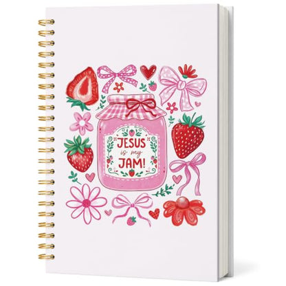 Cute Jesus Christian Notebook Strawberry Journal for Women Teen Girls - color: Strawberry Jam Jesus