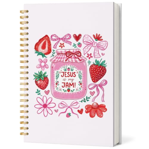 Cute Jesus Christian Notebook Strawberry Journal for Women Teen Girls - color: Strawberry Jam Jesus