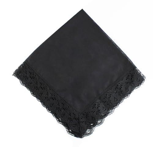 24" Lap scarf lap scarves with lace trims lap handkerchief Lap covers lap skirts for women in church - color: Black