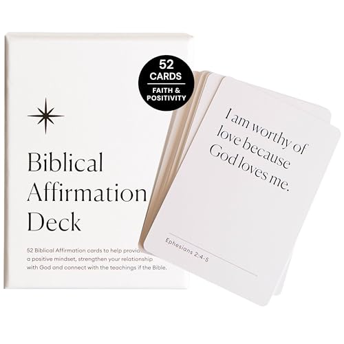 Biblical Affirmation Deck | Scripture Cards, Prayer Cards, Faith Cards | 52 Card Deck of Positive Religious Affirmations For Men and Women | Bible Teachings | Bible Verse Cards