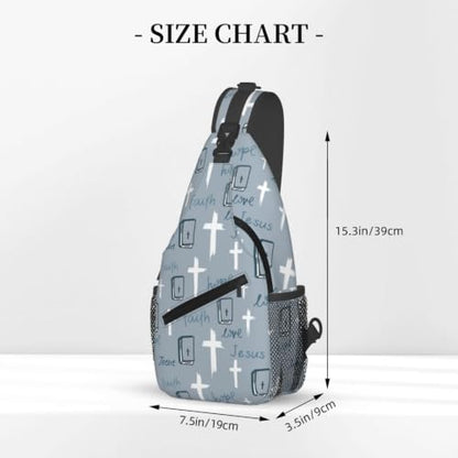 Jesus Crossbody Sling Bag For Women Men Fashion Jesus Christian Cross Chest Bag Shoulder Sling Backpack Daypack For Sport Travel Hiking - color: Jesus Christian Cross 7