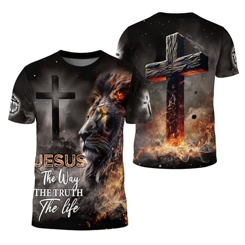 Jesus The Way The Truth and The Life Shirt, Religious Shirt for Men - color: Ds01, size: Small