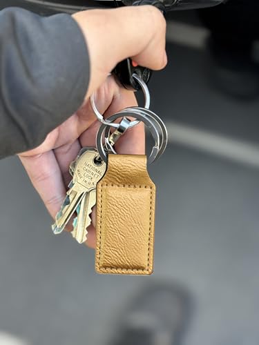 LaserGram Rectangle Keychain, Christian Cross, Personalized Engraving Included - color: Gold