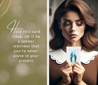 Trendzeen Hail Mary Prayer Card - Lace Style Hail Mary Laminated Holy Card, The Lord's Prayer Card - Hail Mary Prayer Cards Catholic Set of 6 Devotional Cards