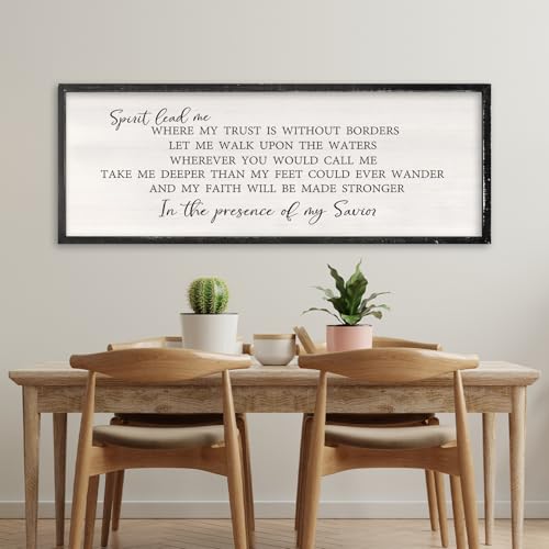 RLWangChao Spirit Lead Me Wall Art, 40x15 Inch, Black - color: Spirit Lead Me (Black), size: 40"L x 15"W
