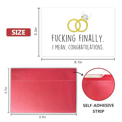 Humor Wedding Card for the Couple, Sarcastic Congrats Card for Bride & Groom, Funny Wedding Shower Card, Engagement Car, Marriage Congratulations Card - color: 3-32