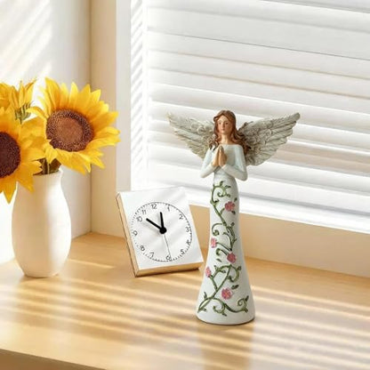 Praying Angel Figurine, Resin, Floral Vine Dress, 20 cm - size: Praying to the Angel