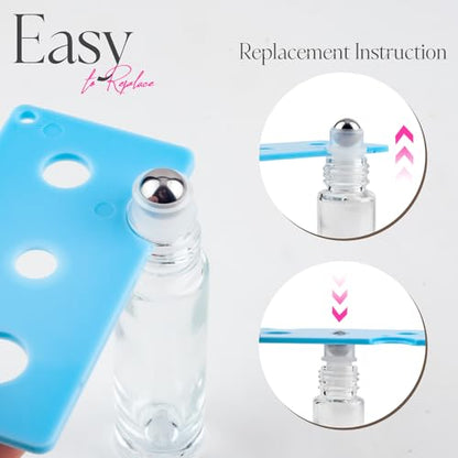 10ml Roller Bottles for Essential Oils, 24Pack Glass Roll on Bottles - color: Clear
