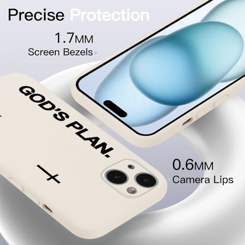 Magnetic Phone Case for iPhone 15, Aesthetic Jesus Bible Verse Cross Pattern Print for Women Men, Compatible with Magsafe, Shockproof Soft Silicone Cover for iPhone 15 6.1", White