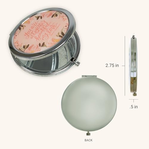 Christian Art Gifts Pocket Inspirational Metal Compact Mirror for Women: Altogether Beautiful Encouraging Scripture, Double-Sided 1x/2x Magnification for Makeup, Travel, Purses, Handbags, Pink Floral - color: Altogether Beautiful/Pink Floral