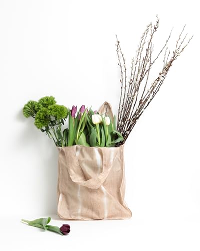 Pure Sage Reusable Grocery Bag - Stylish Shopping Bags for Groceries - Foldable Tote Bag - color: Natural Mood