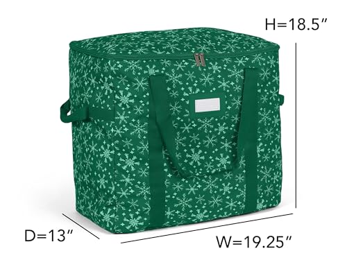 Covermates Treasurekeeper Storage Bag, Green Snowflake - color: Green Snowflake Polyester, size: 19.25W x 13D x 18.5H - Without Wheels