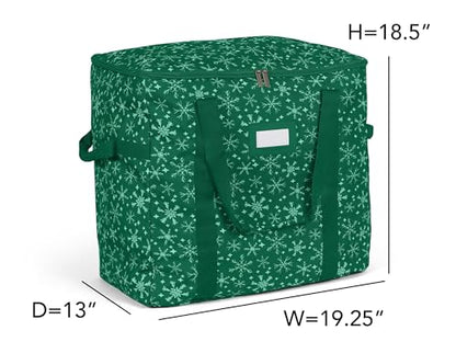 Covermates Treasurekeeper Storage Bag, Green Snowflake - color: Green Snowflake Polyester, size: 19.25W x 13D x 18.5H - Without Wheels