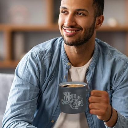 Christian Art Gifts Charcoal Gray Camp-Style Ceramic Coffee Mug, 13 oz. - style: Casual