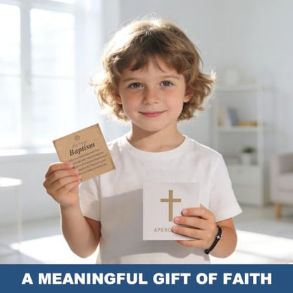 Cross Bracelet for Boys Baptism First Communion Confirmation - color: Black