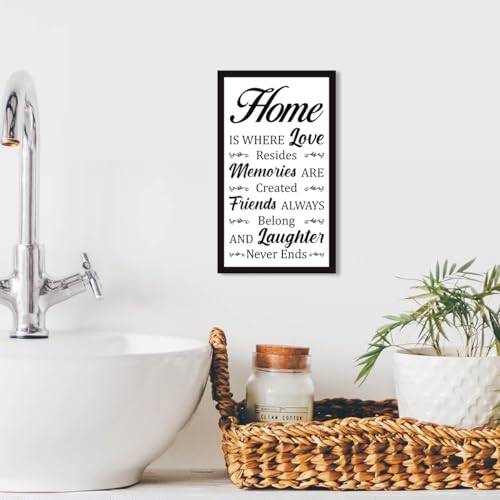 Home is Where Love Sign Wooden Box Desk Decor,Rustic Farmhouse Family Wood Block Sign for Home Living Room Shelf Tabletop Decor 10'' x 6'' - style: Home is Where Love