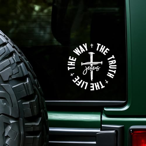 The Way The Truth The Life Jesus Decal - Christian Car Decal - color: Jesus Stickers 6