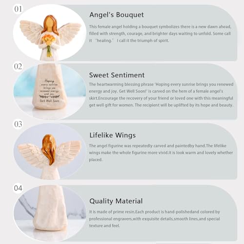 Get Well Gifts for Women, 5.5” Resin Angel Figurine - Get Well Soon Gifts - color: Get Well Gifts